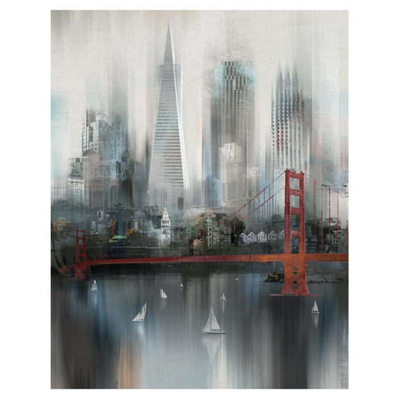 Masterpiece Art Gallery Cityscape San Francisco By Willowbrook Fine Art Canvas Art Print 22" x 28"