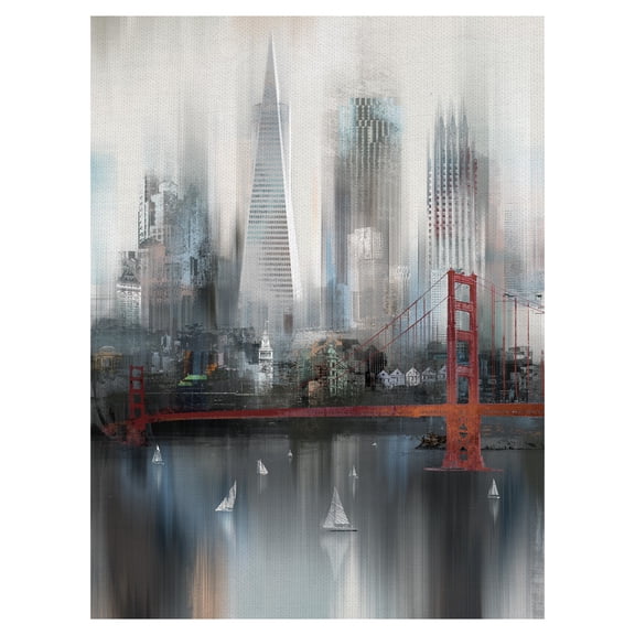 Masterpiece Art Gallery Cityscape San Francisco By Willowbrook Fine Art Canvas Art Print 30" x 40"