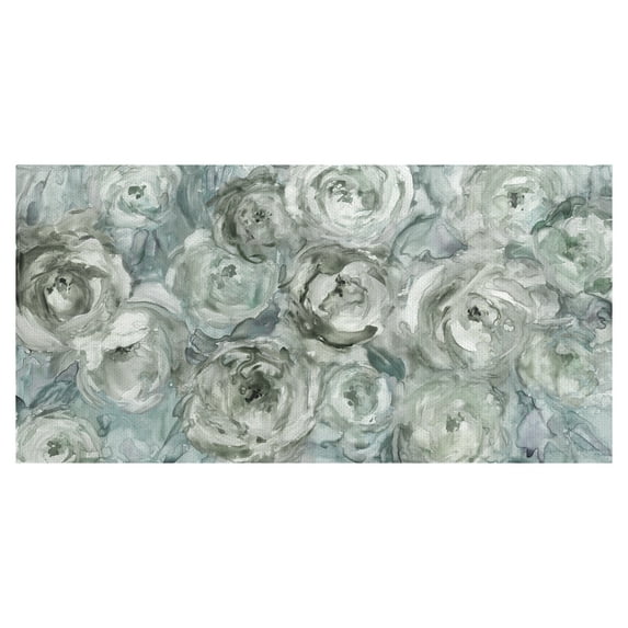 Masterpiece Art Gallery Climbing Roses Silver by Carol Robinson Canvas Art Print 17" x 34"
