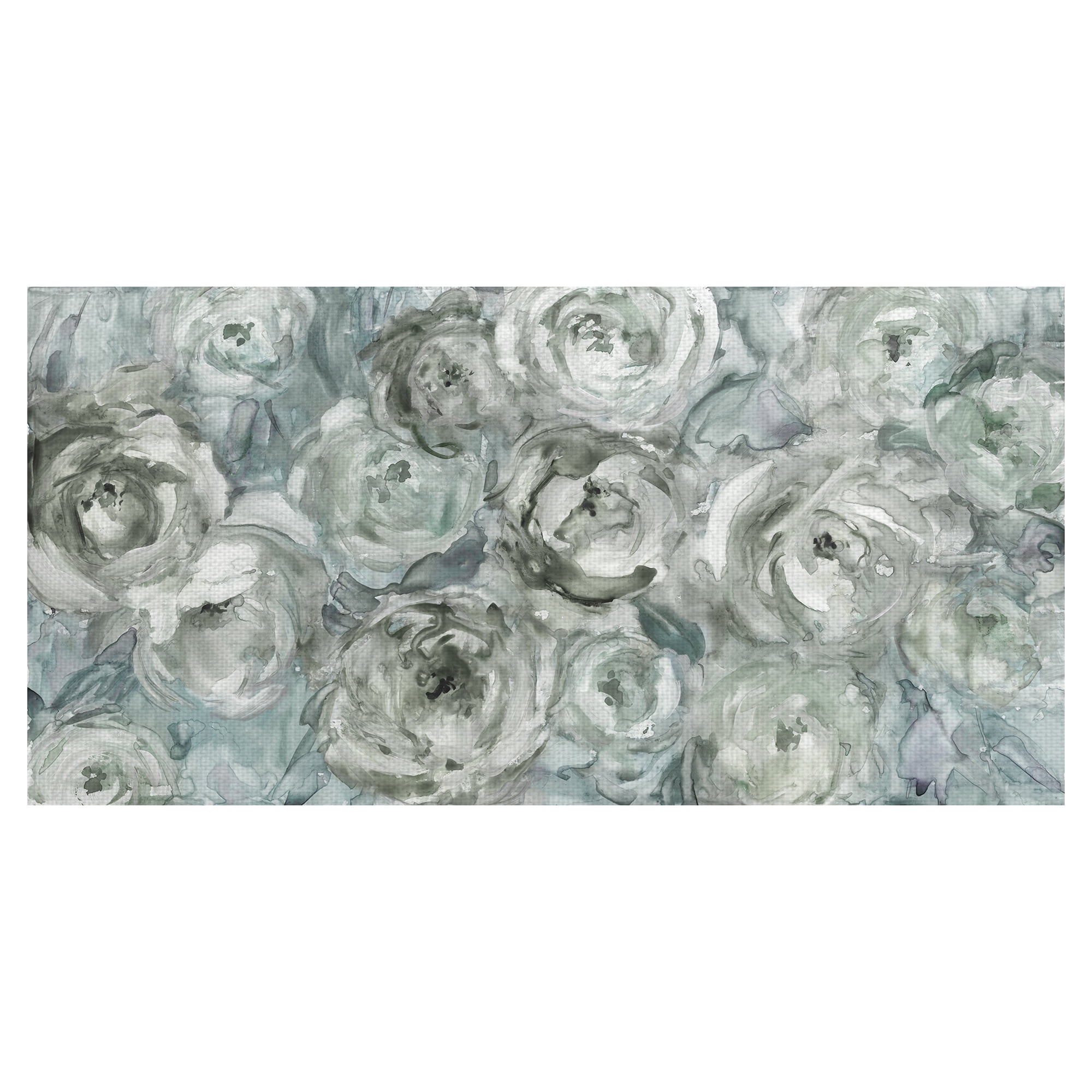 Masterpiece Art Gallery Climbing Roses Silver by Carol Robinson Canvas Art Print 24" x 48"
