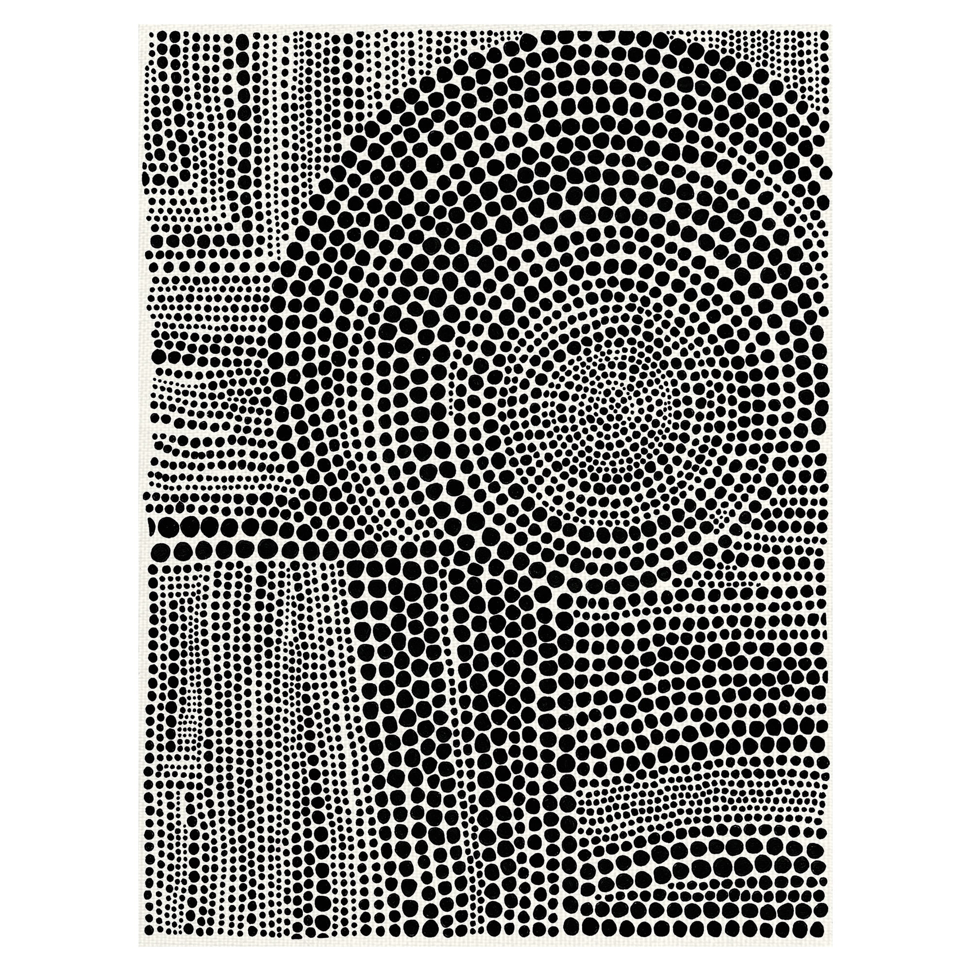 Black and White Abstract Dots Canvas Art for Kids 30" x 40"