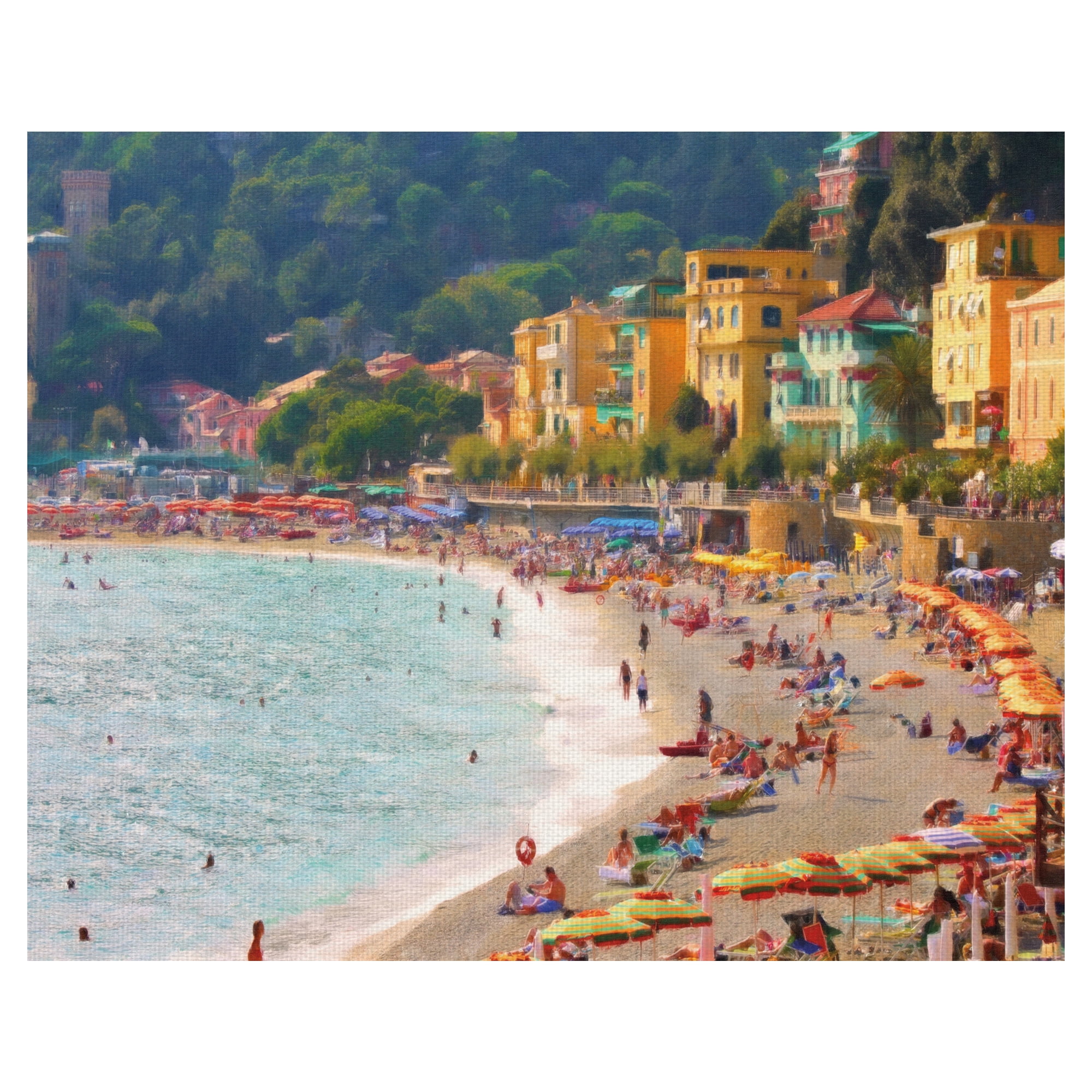 Masterpiece Art Gallery Coastal Italia I Italian Coast By Graffi-tee Studio Canvas Art Print 22" x 28"