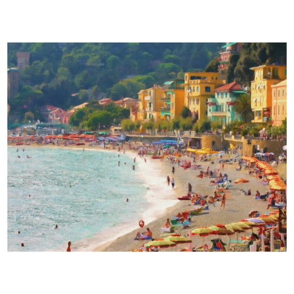 Masterpiece Art Gallery Coastal Italia I Italian Coast By Graffi-tee Studio Canvas Art Print 30" x 40"