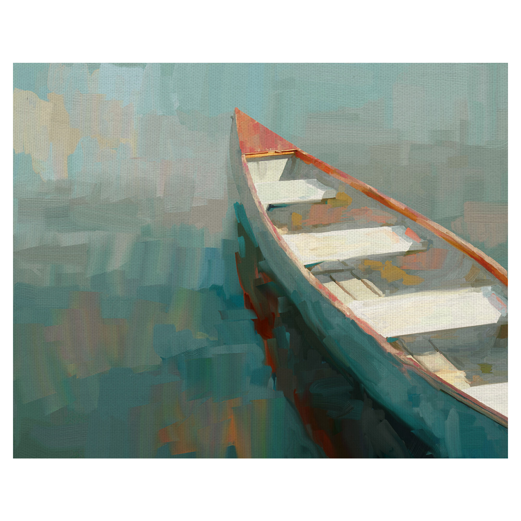 Masterpiece Art Gallery Coral Canoe I By Studio Arts Canvas Art Print 22" x 28"