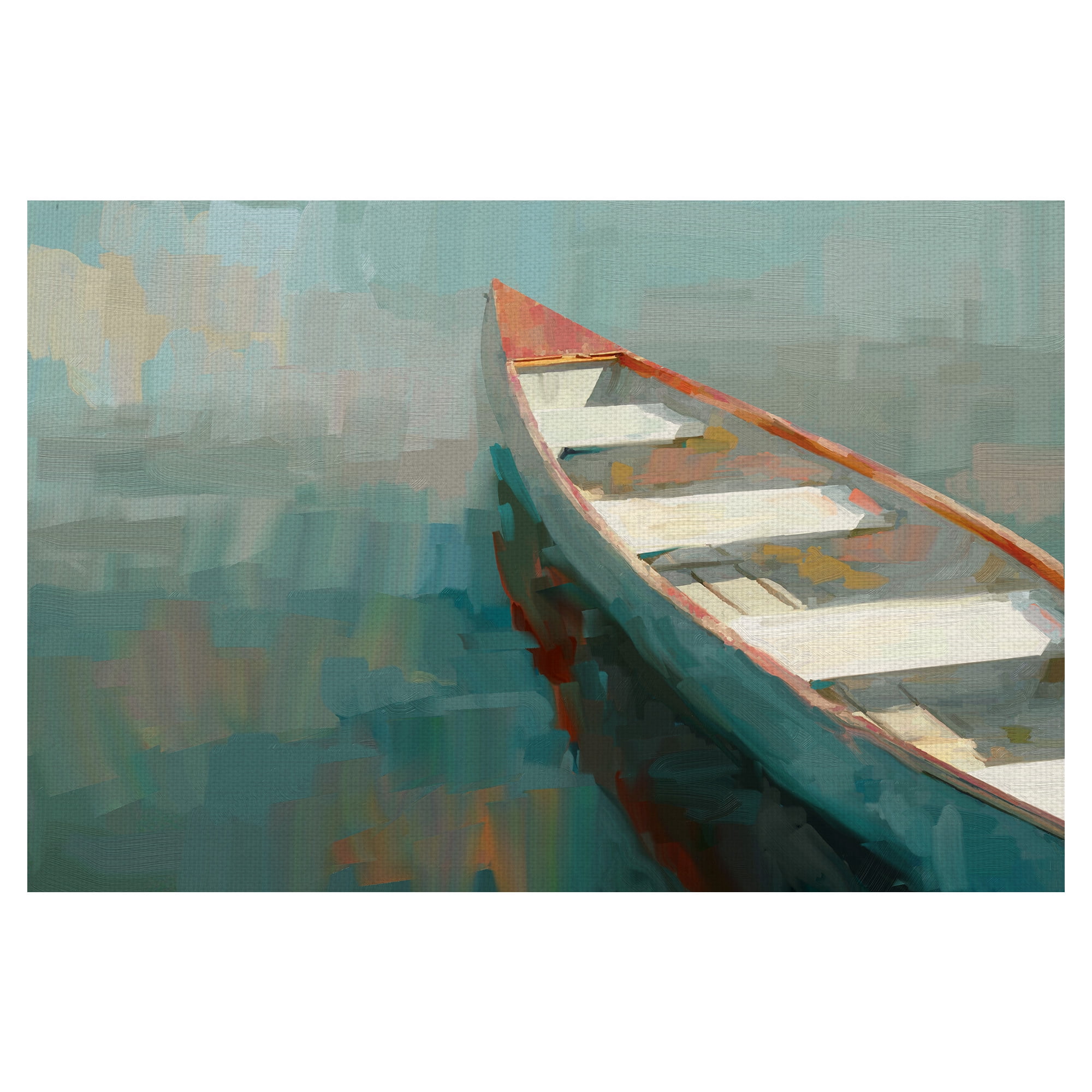 Masterpiece Art Gallery Coral Canoe I By Studio Arts Canvas Art Print 24" x 36"