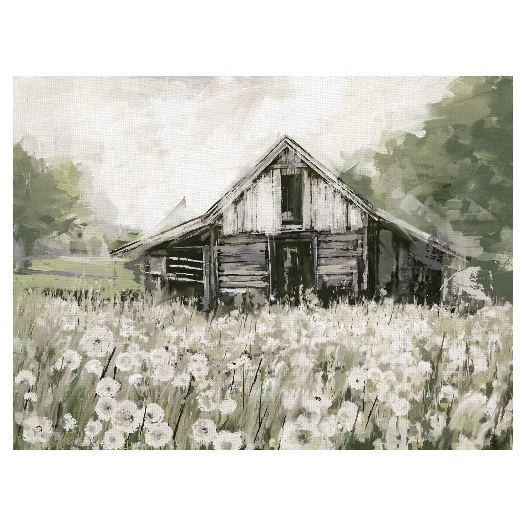 Sepia Farmscape Antique Barn Canvas Art Print 30" x 40"