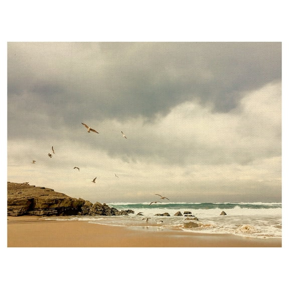 Masterpiece Art Gallery Dawn Beach Flight Seagulls Canvas Art Print 18" x 24"