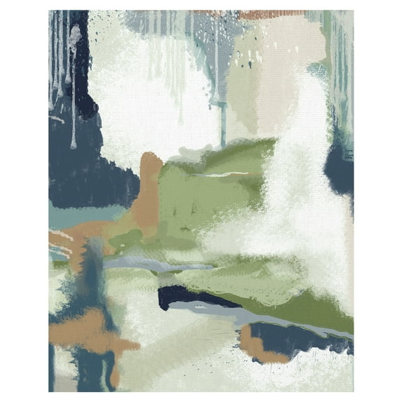 Masterpiece Art Gallery Deconstructed Landscape 1 Light Blue & Green Abstract by Jan Weiss Canvas Art Print