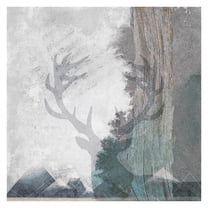 Masterpiece Art Gallery Deer and Mountains I By Louis Duncan-He Canvas Art Print 30" x 30"