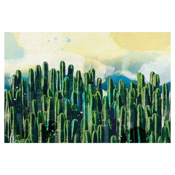 Masterpiece Art Gallery Desert Colors Cactus And Sky By Studio Arts Canvas Art Print 24" x 36"