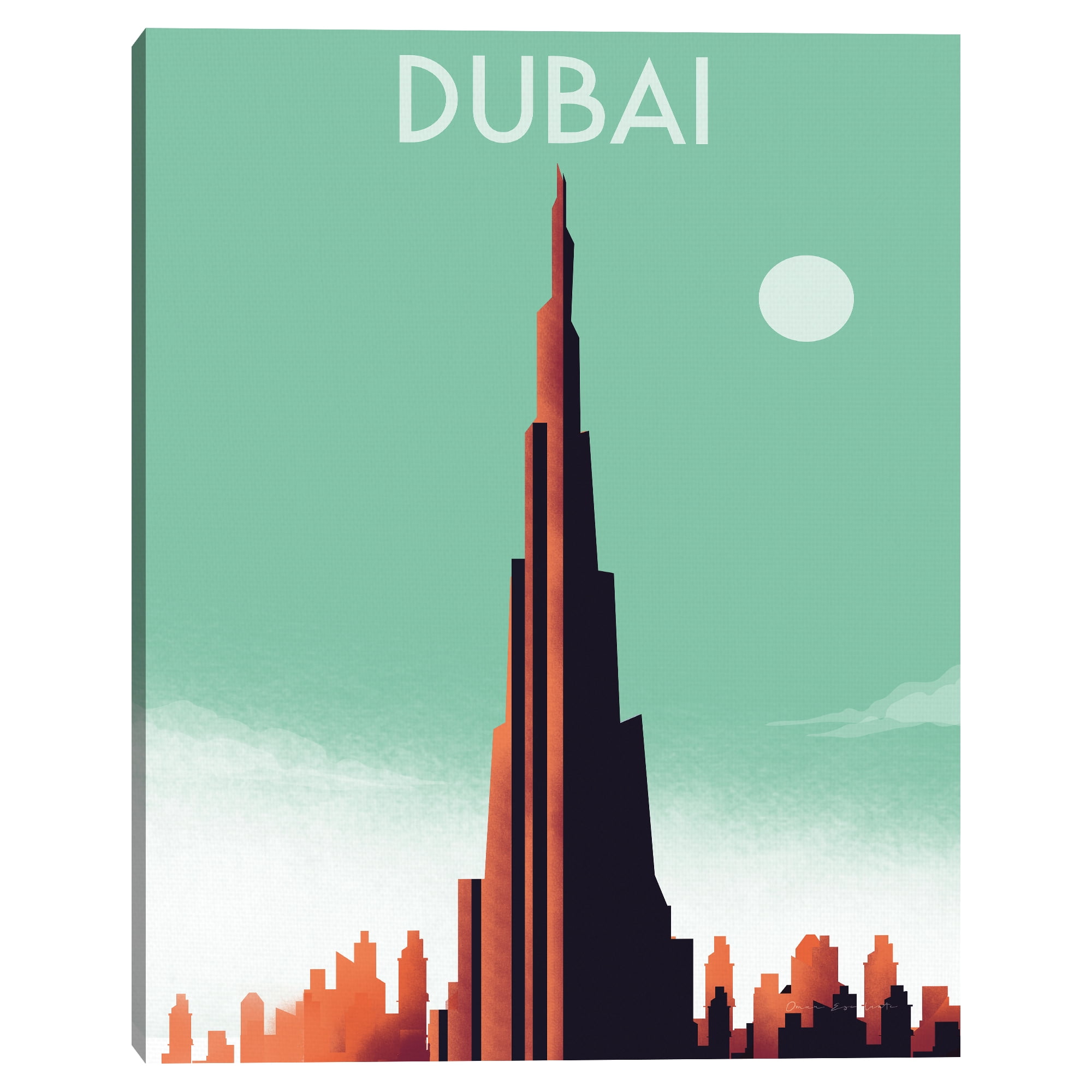 Masterpiece Art Gallery Dubai Cities Canvas Art Print, 22" x 28", by Omar Escalante