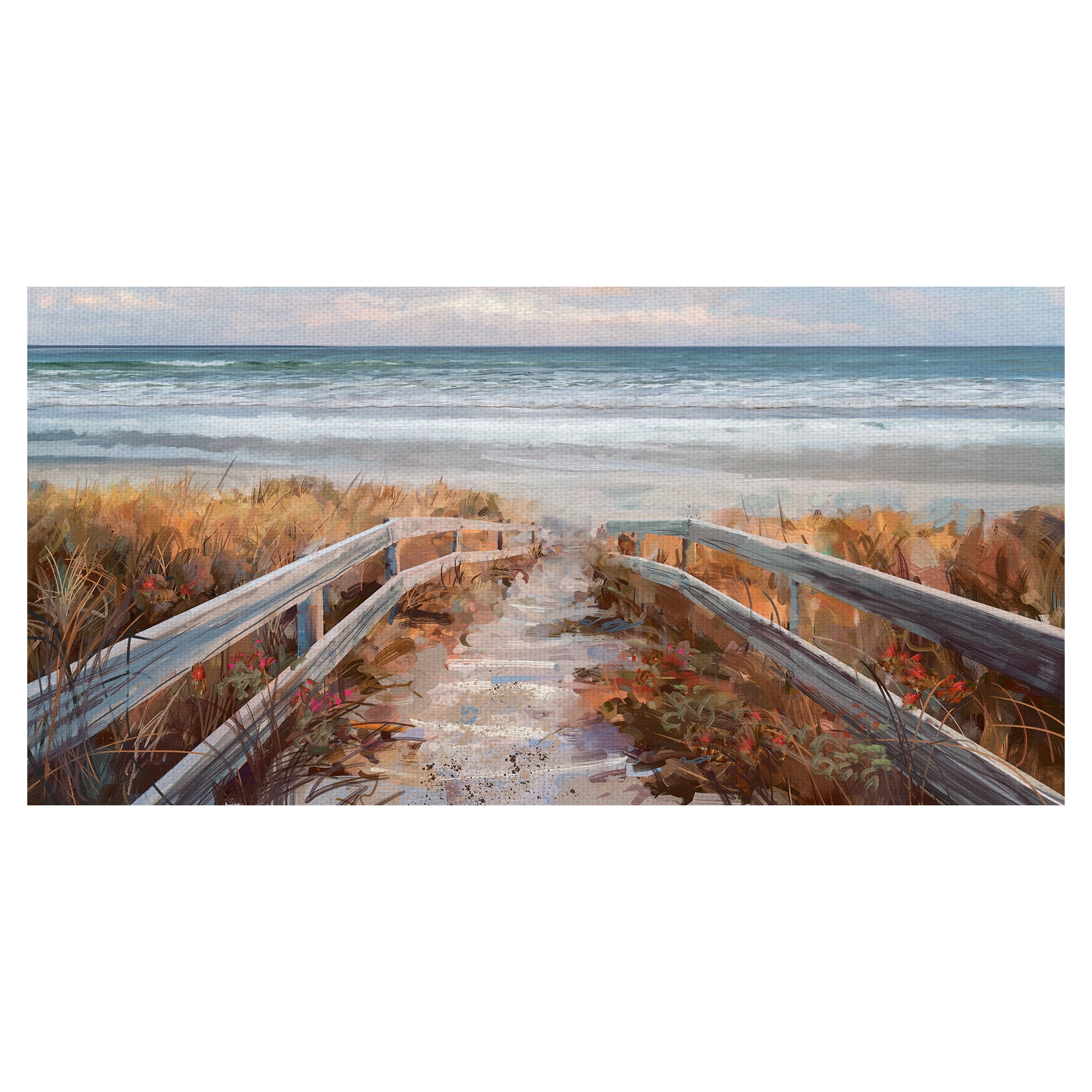Masterpiece Art Gallery Dune Crossing Ocean By Studio Arts Canvas Art Print 17" x 34"