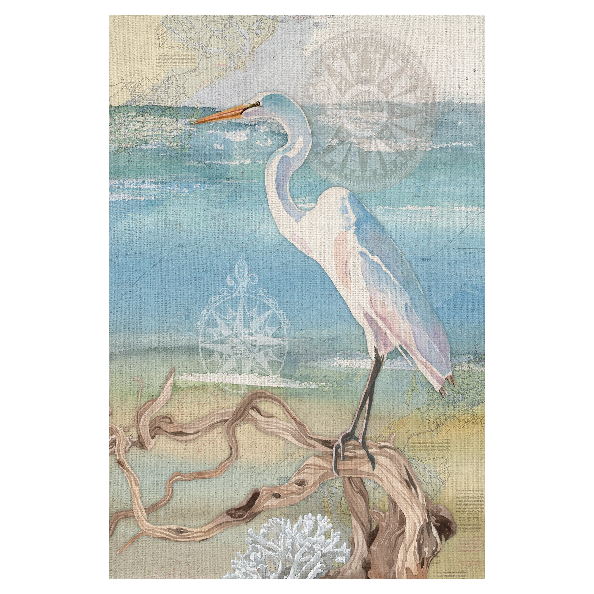 Masterpiece Art Gallery Egret By Lynnea Washburn Canvas Art Print 24" x 36"