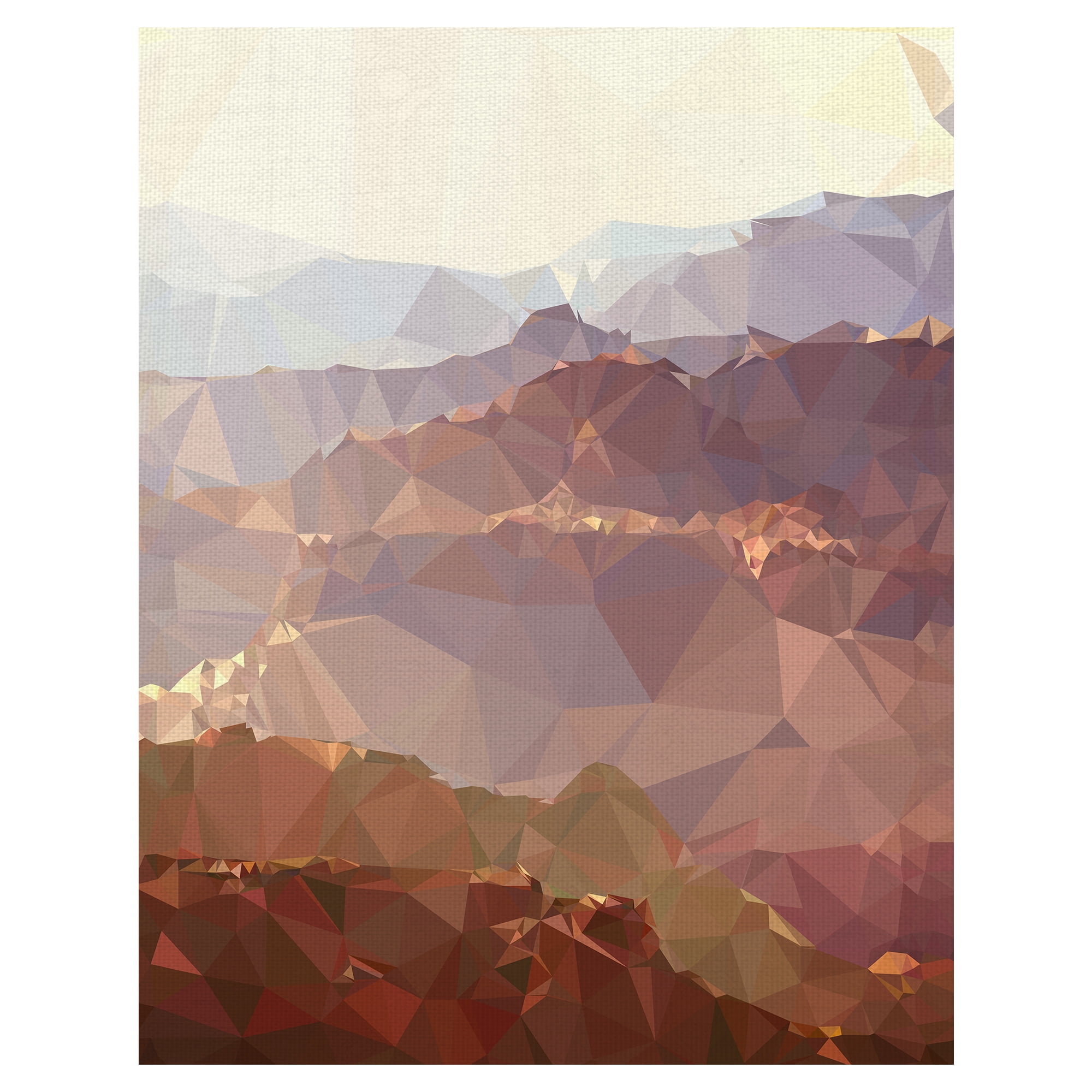 Masterpiece Art Gallery Faceted Desert 2 Geometric Layers By Studio Arts Canvas Art Print 22" x 28"