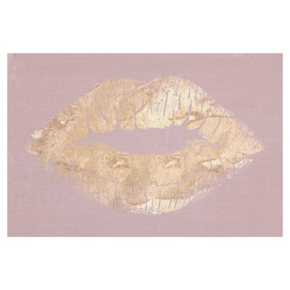 Masterpiece Art Gallery First Kiss Gold Lipstick by Belle Maison Canvas Art Print 24" x 36"