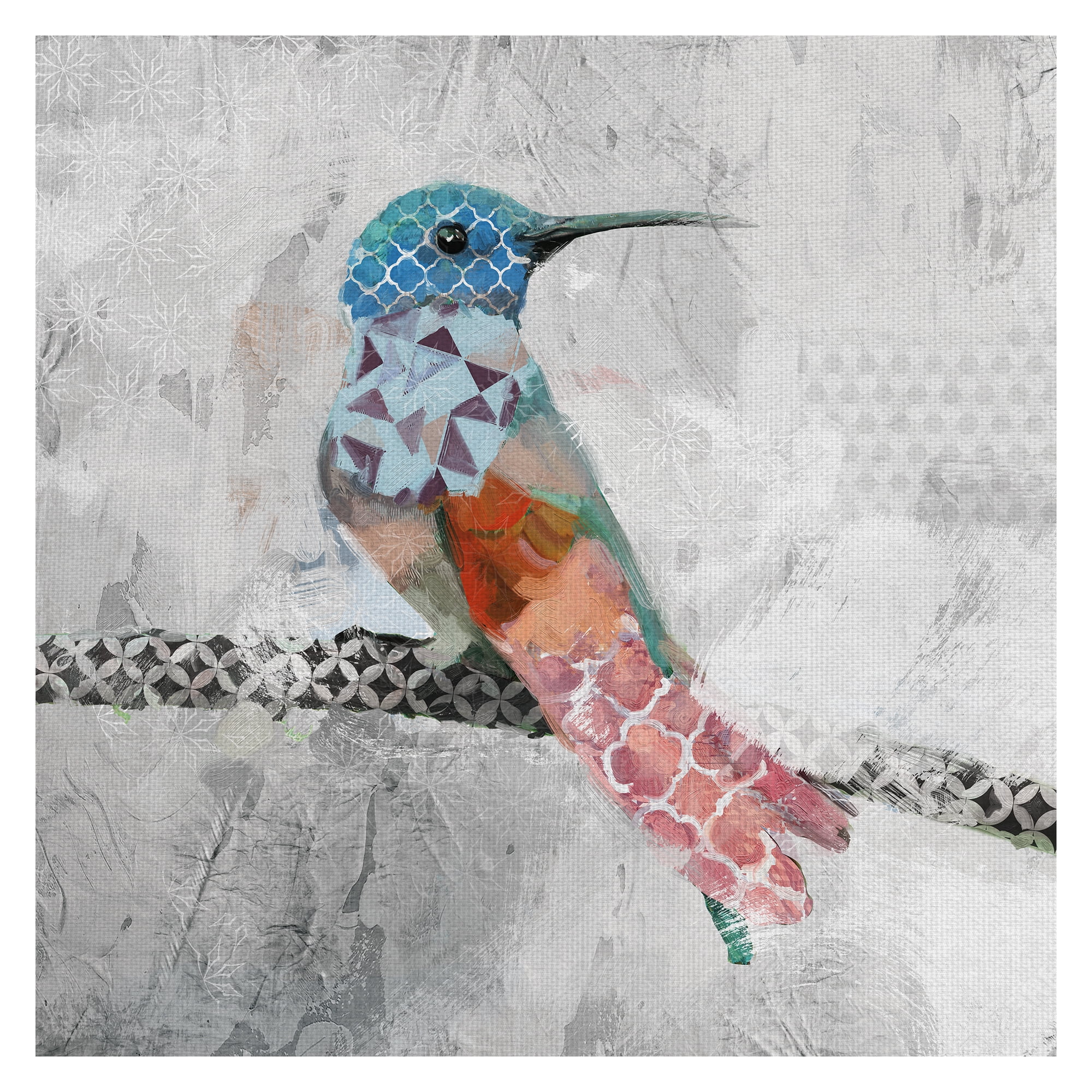 Masterpiece Art Gallery Flight Patterns Colorful Bird II by Studio Arts Canvas Art Print 16" x 16"
