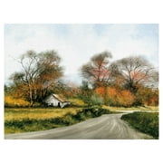 Masterpiece Art Gallery Forwarding Order Expired Autumn Nature Road by Miguel Dominguez Canvas Art Print 30" x 40"