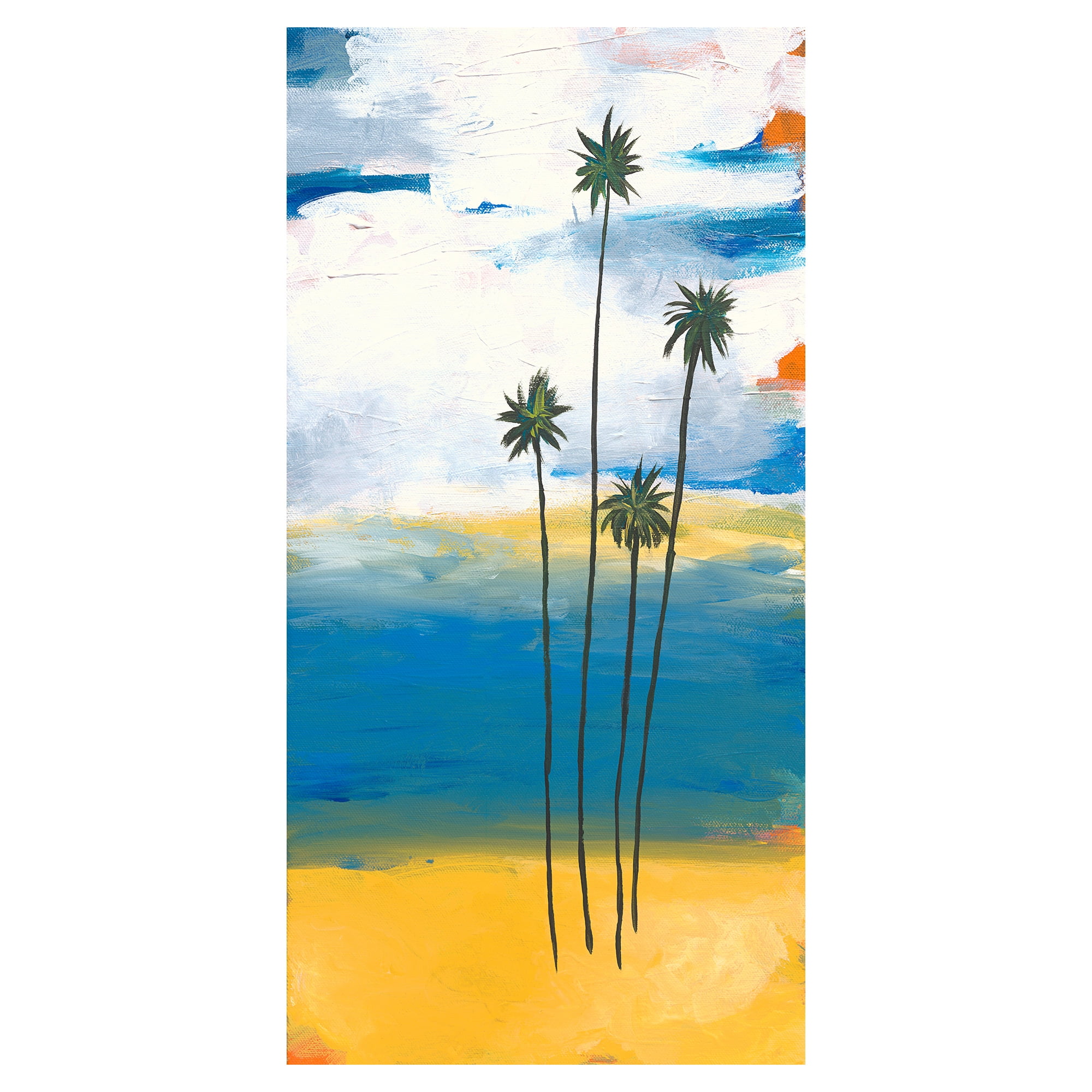 Vibrant Coastal Abstract Canvas Art for Kids, 24" x 48"