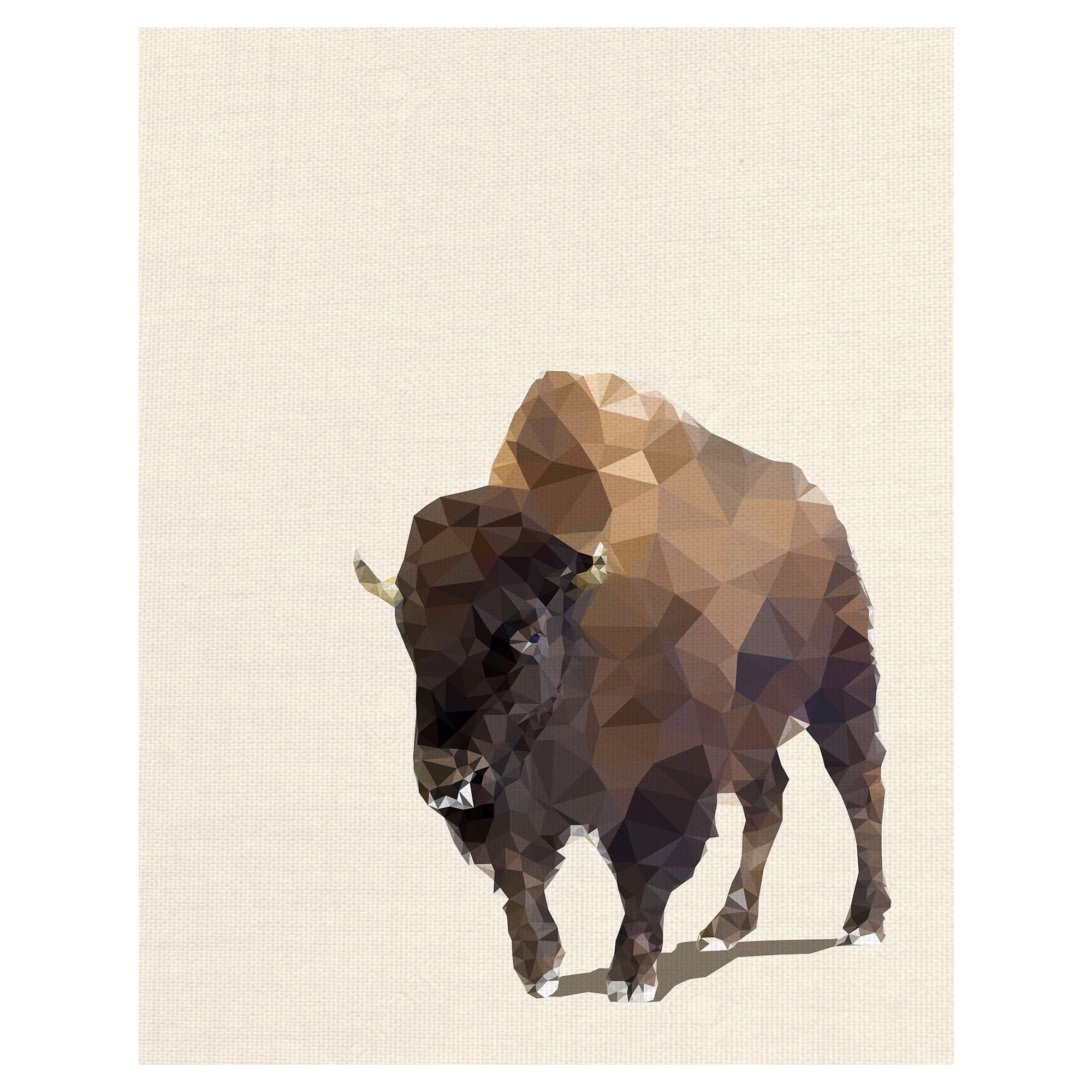 Masterpiece Art Gallery Fractal Bison Ivory By The Studio Canvas Art Print 22" x 28"