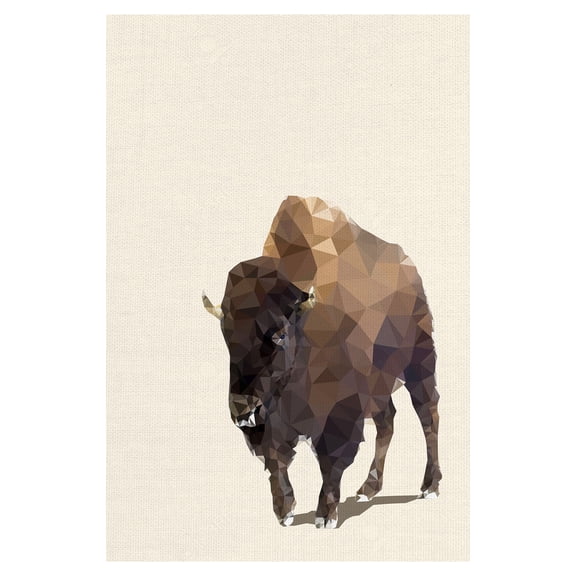 Masterpiece Art Gallery Fractal Bison Ivory By The Studio Canvas Art Print 24" x 36"