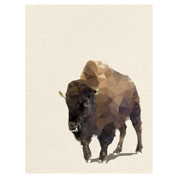 Masterpiece Art Gallery Fractal Bison Ivory By The Studio Canvas Art Print 30" x 40"