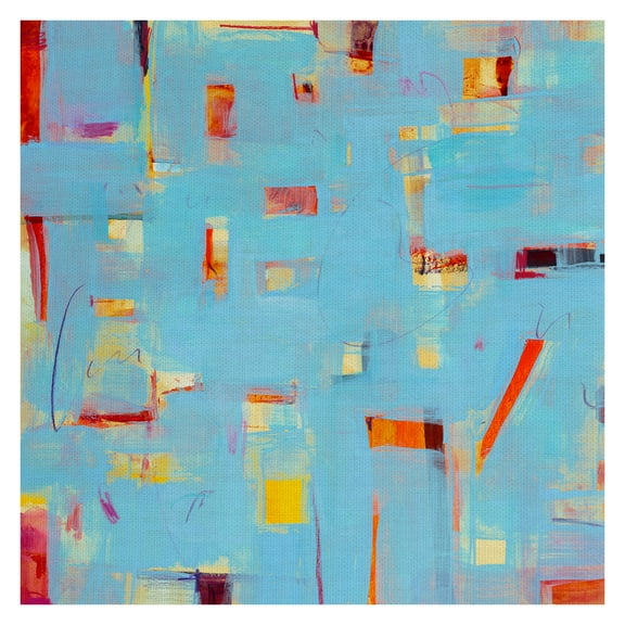 Masterpiece Art Gallery Frosted Window 2 Blue Abstract By Akiko Hiromoto Canvas Art Print30" x 30"