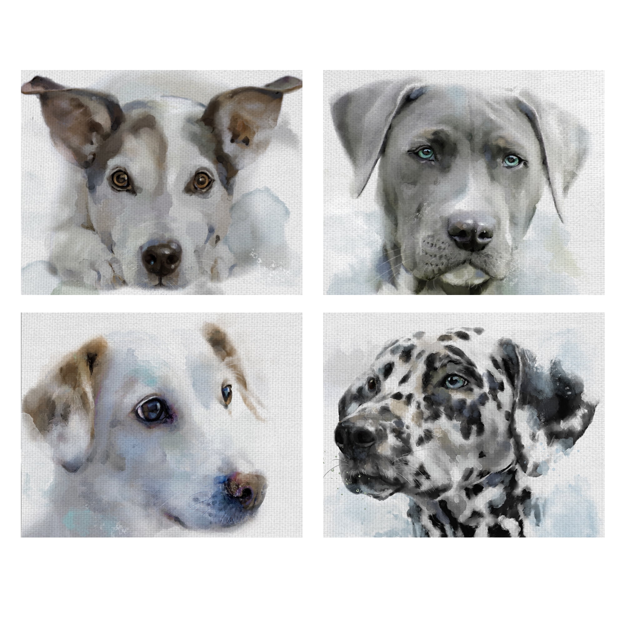 Masterpiece Art Gallery Gallery Hound Dogs I- IV by Studio Arts Canvas Art Print Set of 4 (11" x 14")