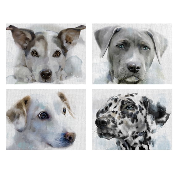 Masterpiece Art Gallery Gallery Hound Dogs I- IV by Studio Arts Canvas Art Print Set of 4 (16" x 20")
