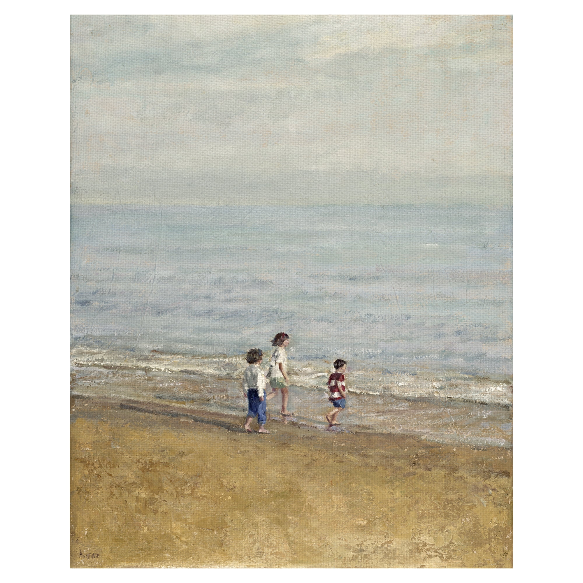 Masterpiece Art Gallery Games On The Beach Family By Alicia Grau Canvas Art Print 16" x 20"