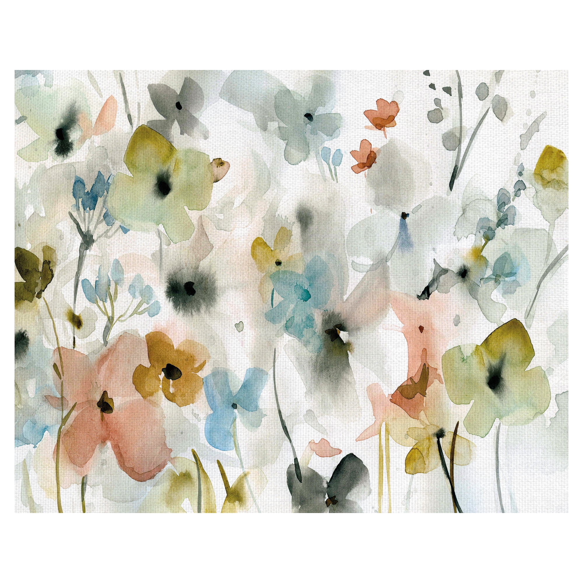 Garden Variety Watercolor Floral Canvas Art Print for Kids Room