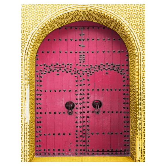 Masterpiece Art Gallery Global Entry III Pink Door By Belle Maison Canvas Art Print 22" x 28"