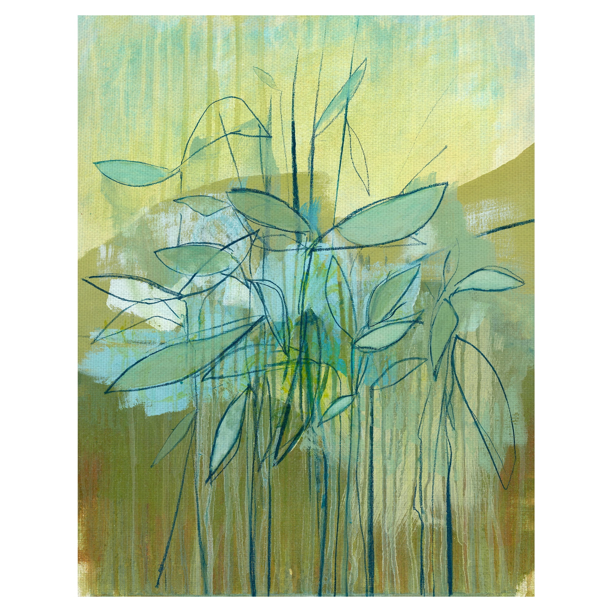 Masterpiece Art Gallery Green Flower Abstract I By Christopher Balder Canvas Art Print 22" x 28"
