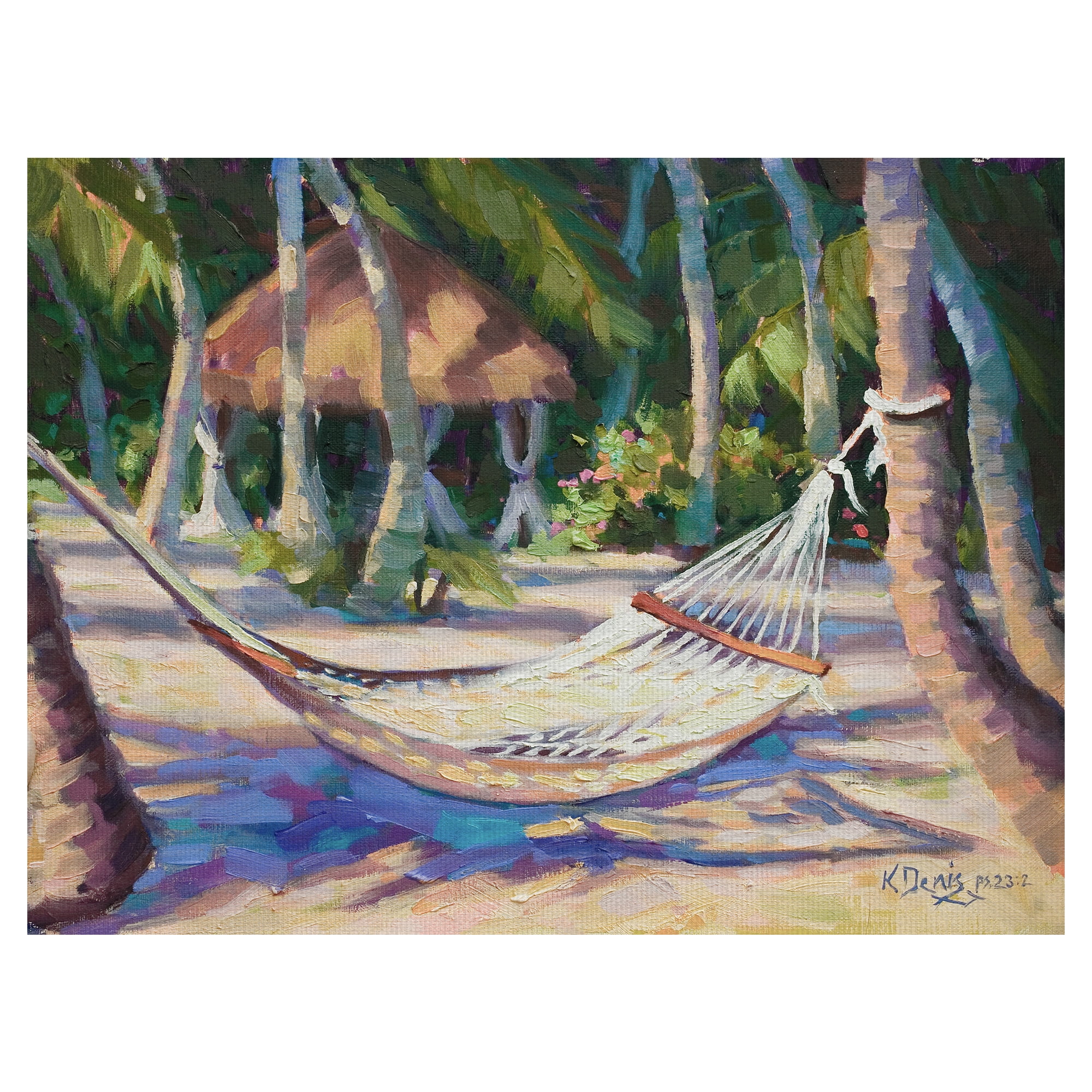 Masterpiece Art Gallery Hang Awhile Bright Tropical Coast by Kathleen Denis Canvas Art Print 18" x 24"