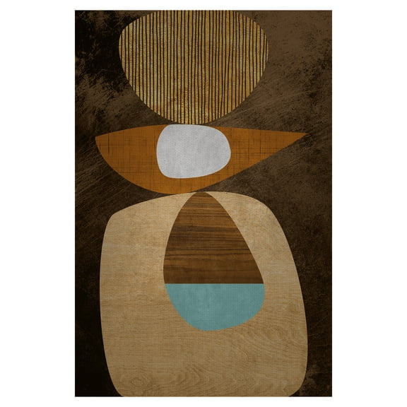 Masterpiece Art Gallery Harmony Wood Abstract by Belle Maison Canvas Art Print 24" x 36"