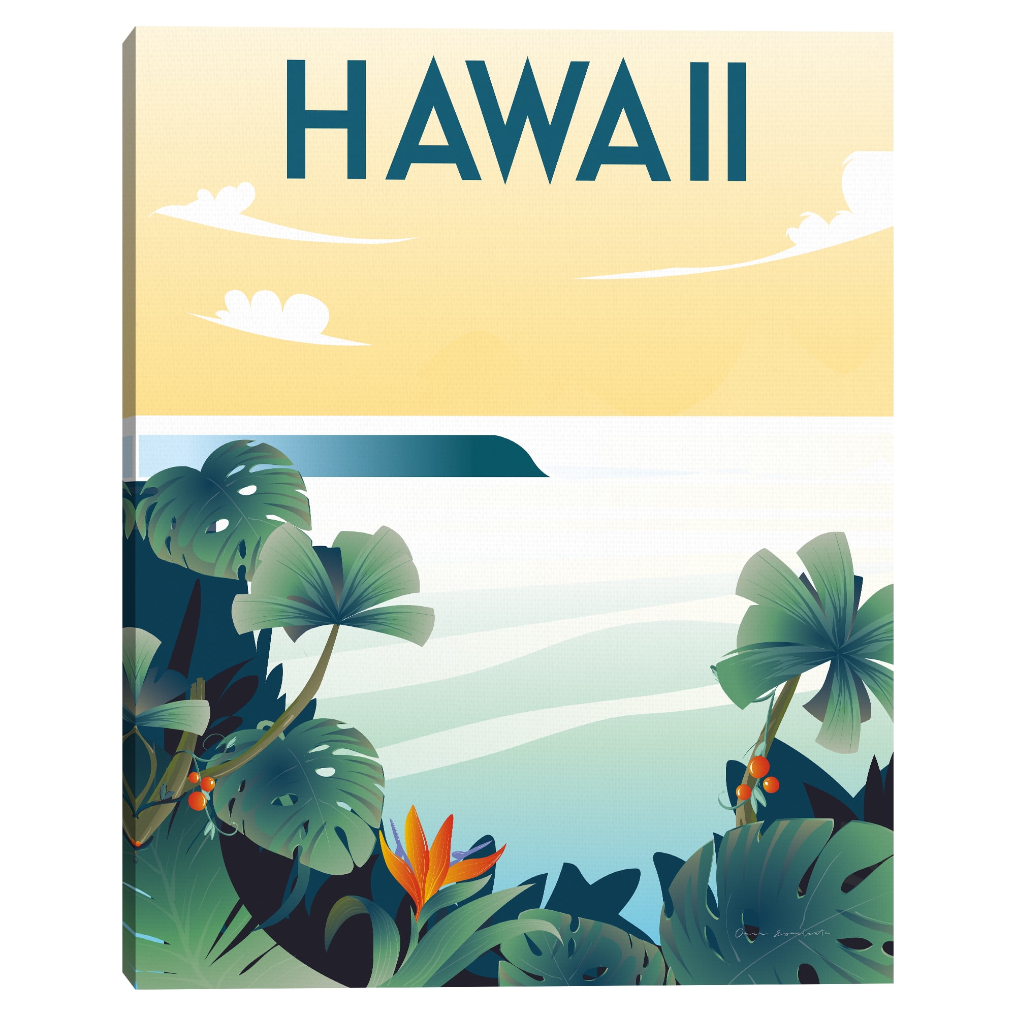 Masterpiece Art Gallery Hawaii Cities Canvas Art Print, 22" x 28", by Omar Escalante