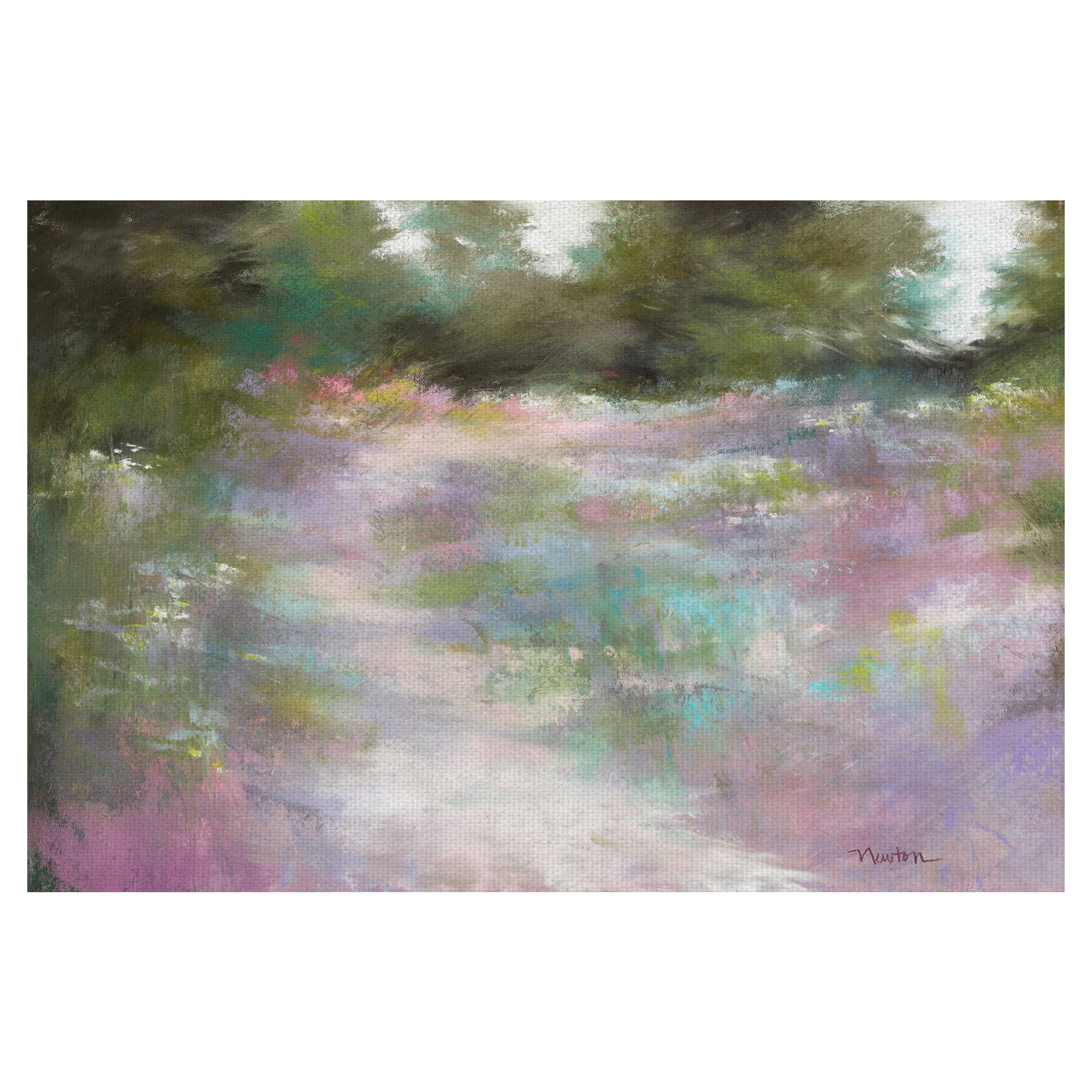 Masterpiece Art Gallery High Country Abstract Lavendar Landscape by Barbara Newton Canvas Art Print 24" x 36"