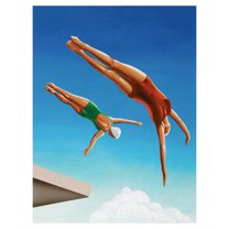 Masterpiece Art Gallery High Dive Pool Jumping By Gregory Garrett Canvas Art Print 30" x 40"