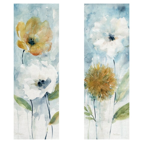 Masterpiece Art Gallery Holland Spring Blooms I & II White & Gold By Carol Robinson Canvas Art Print Set of 212" x 36"