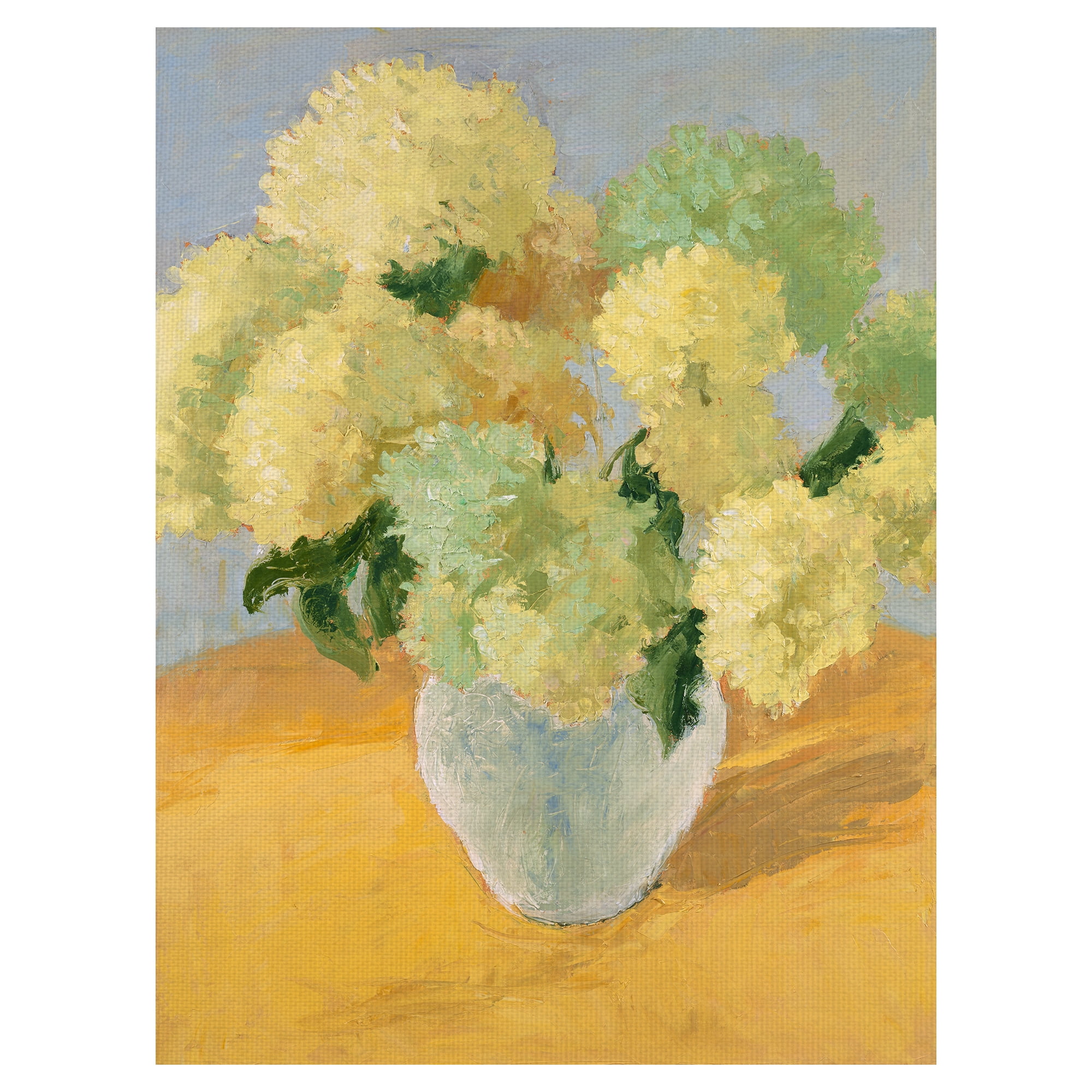 Masterpiece Art Gallery Hydrangea Flower Bouquet on Gold by Dale Payson Canvas Art Print 30" x 40"