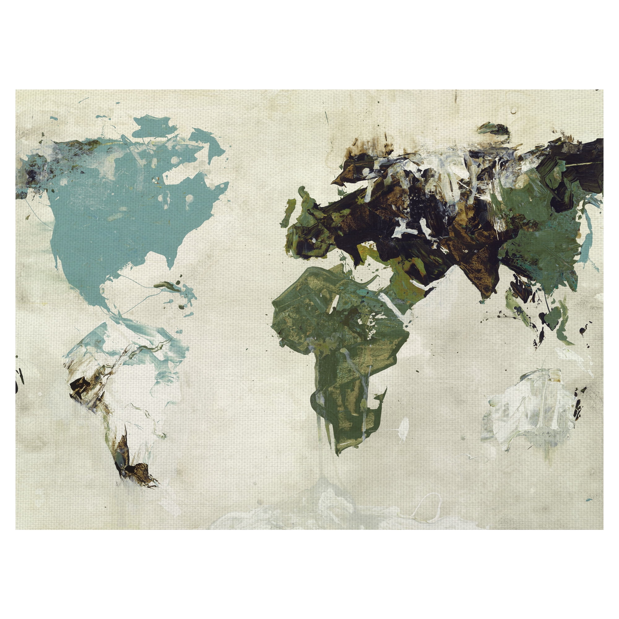 Masterpiece Art Gallery I See The World Map by Purple Moose Basics Canvas Art Print 30" x 40"