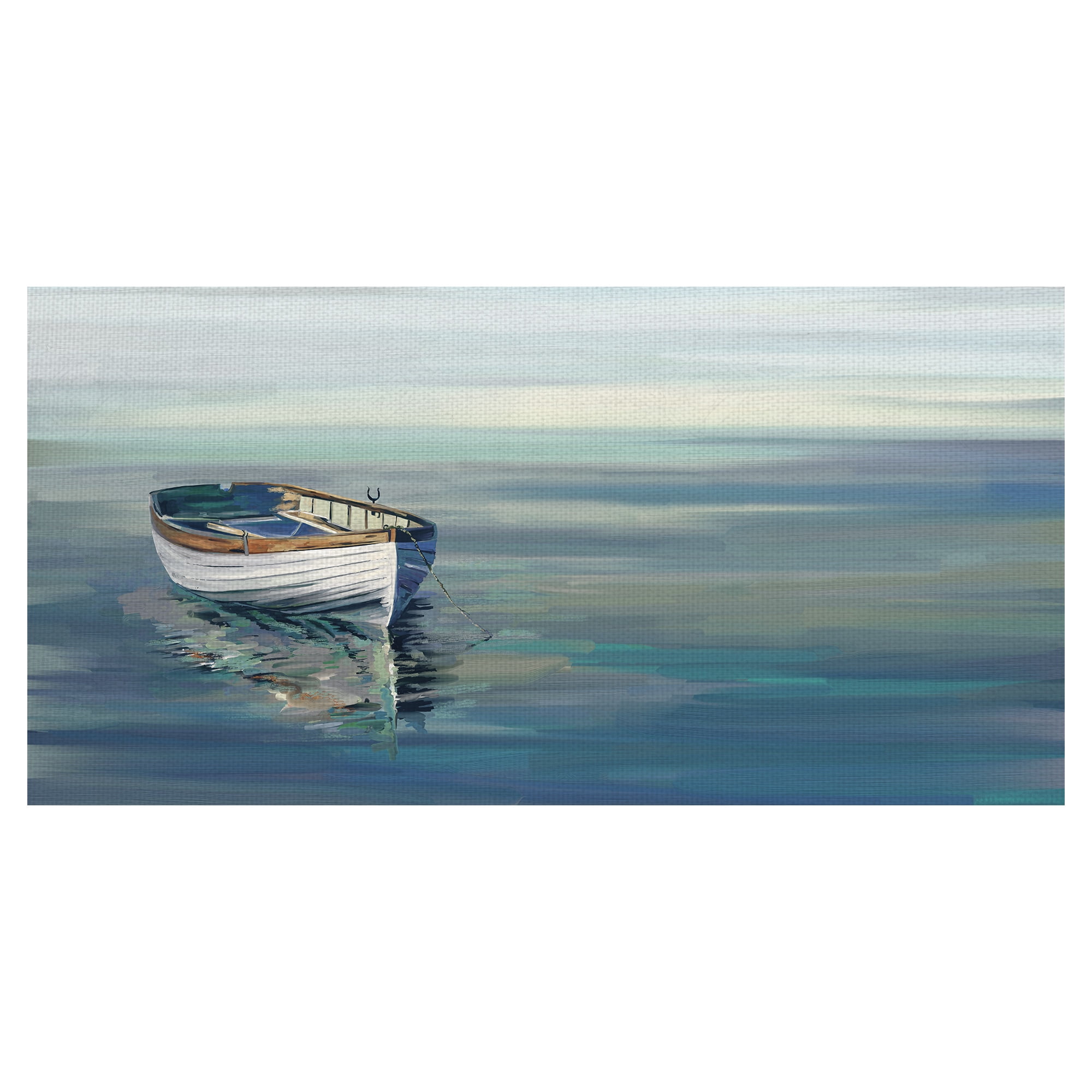 Masterpiece Art Gallery In The Moment Blue Lakeside by Studio Arts Canvas Art Print 17" x 34"
