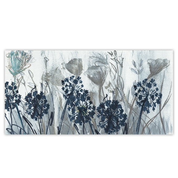 Masterpiece Art Gallery Indigo Field Wildflowers by Susan Jill Canvas Art Print 17" x 34"