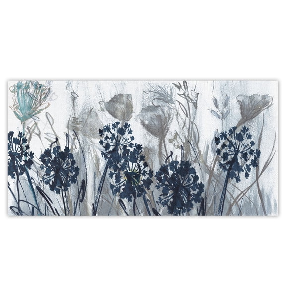 Masterpiece Art Gallery Indigo Field Wildflowers by Susan Jill Canvas Art Print 24" x 48"