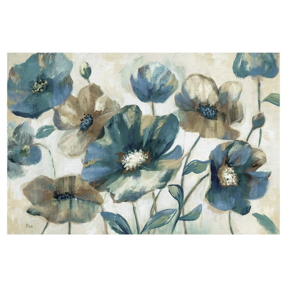 Masterpiece Art Gallery Indigo Garden Light Anemone by Nan Canvas Art Print 24" x 36"