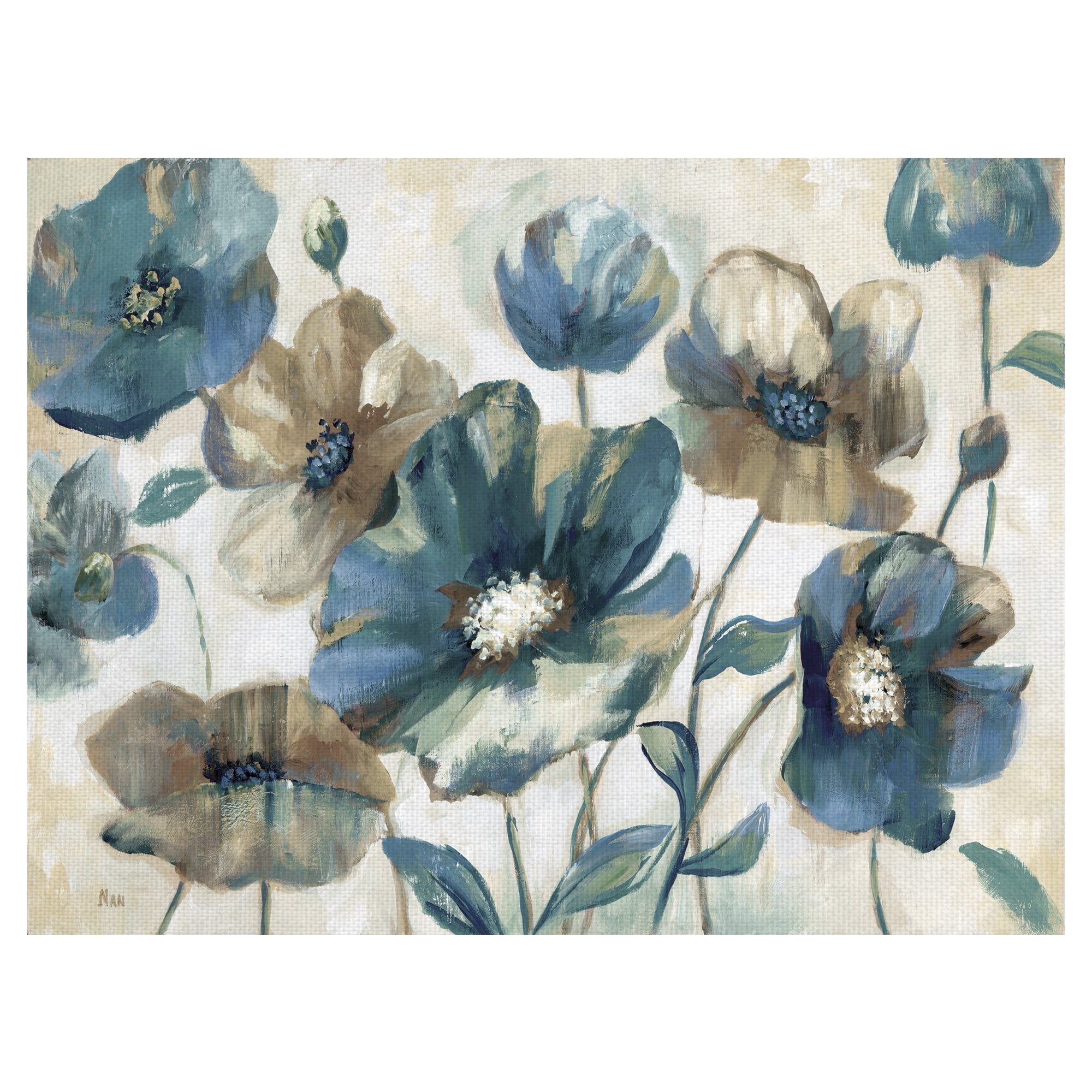 Masterpiece Art Gallery Indigo Garden Light Anemone by Nan Canvas Art Print 30" x 40"