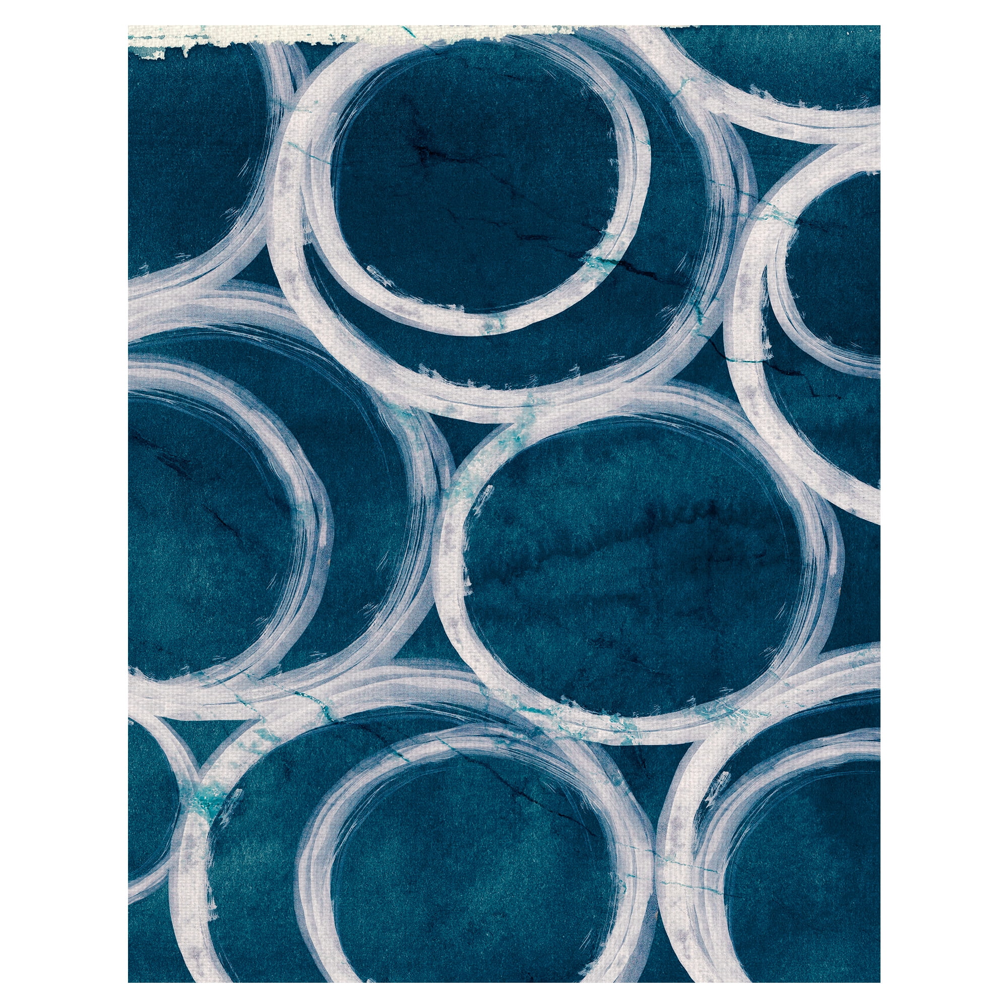 Masterpiece Art Gallery Infinity in Indigo Abstract Rings by Belle Maison Canvas Art Print 22" x 28"