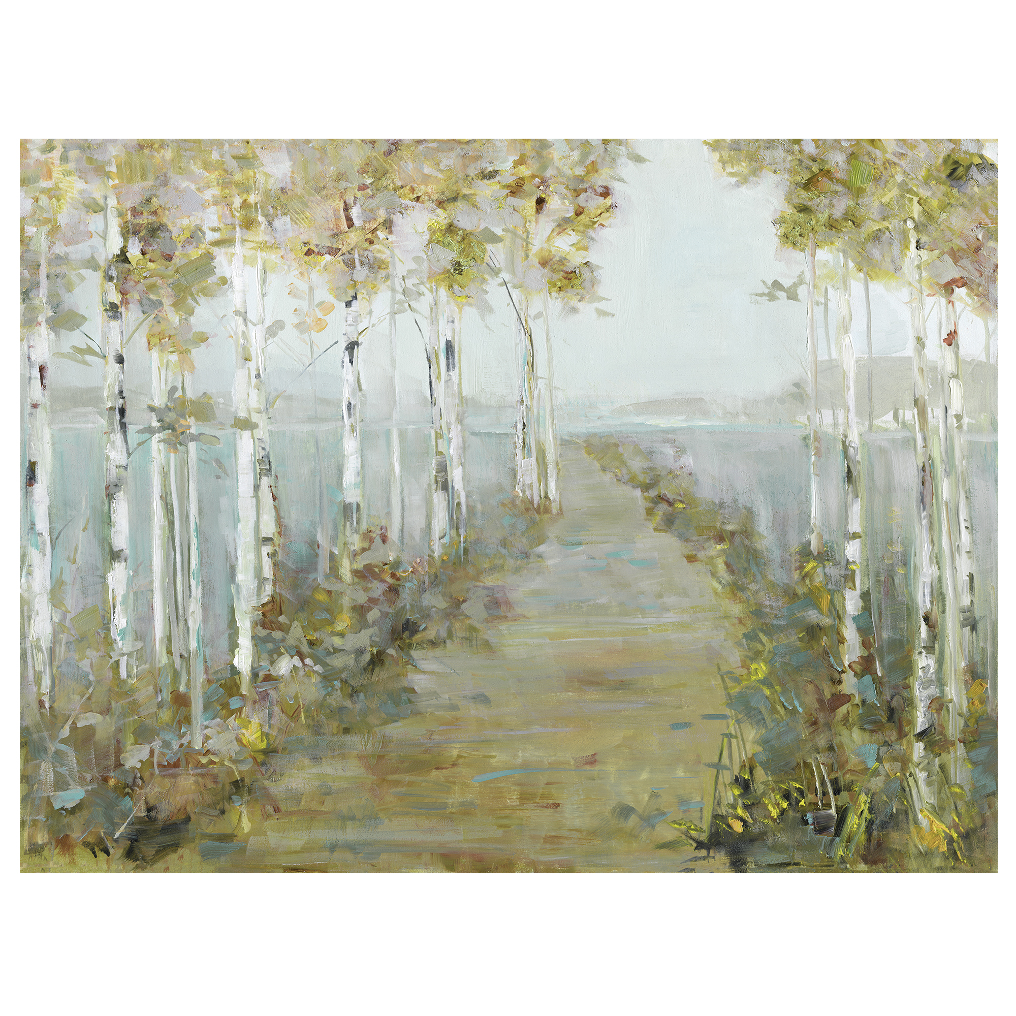 Masterpiece Art Gallery Isle Causeway Gold Autumn Forest by Sally Swatland Canvas Art Print