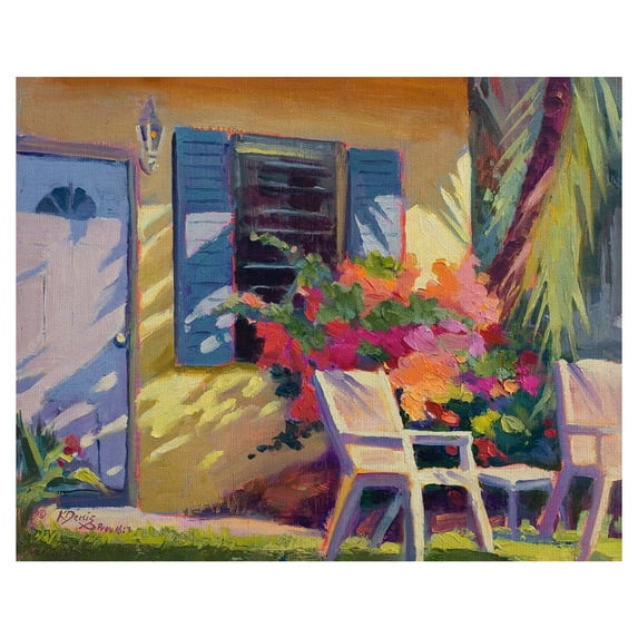 Masterpiece Art Gallery Key Largo Morning Beach House By Kathleen Denis Canvas Art Print 22" x 28"