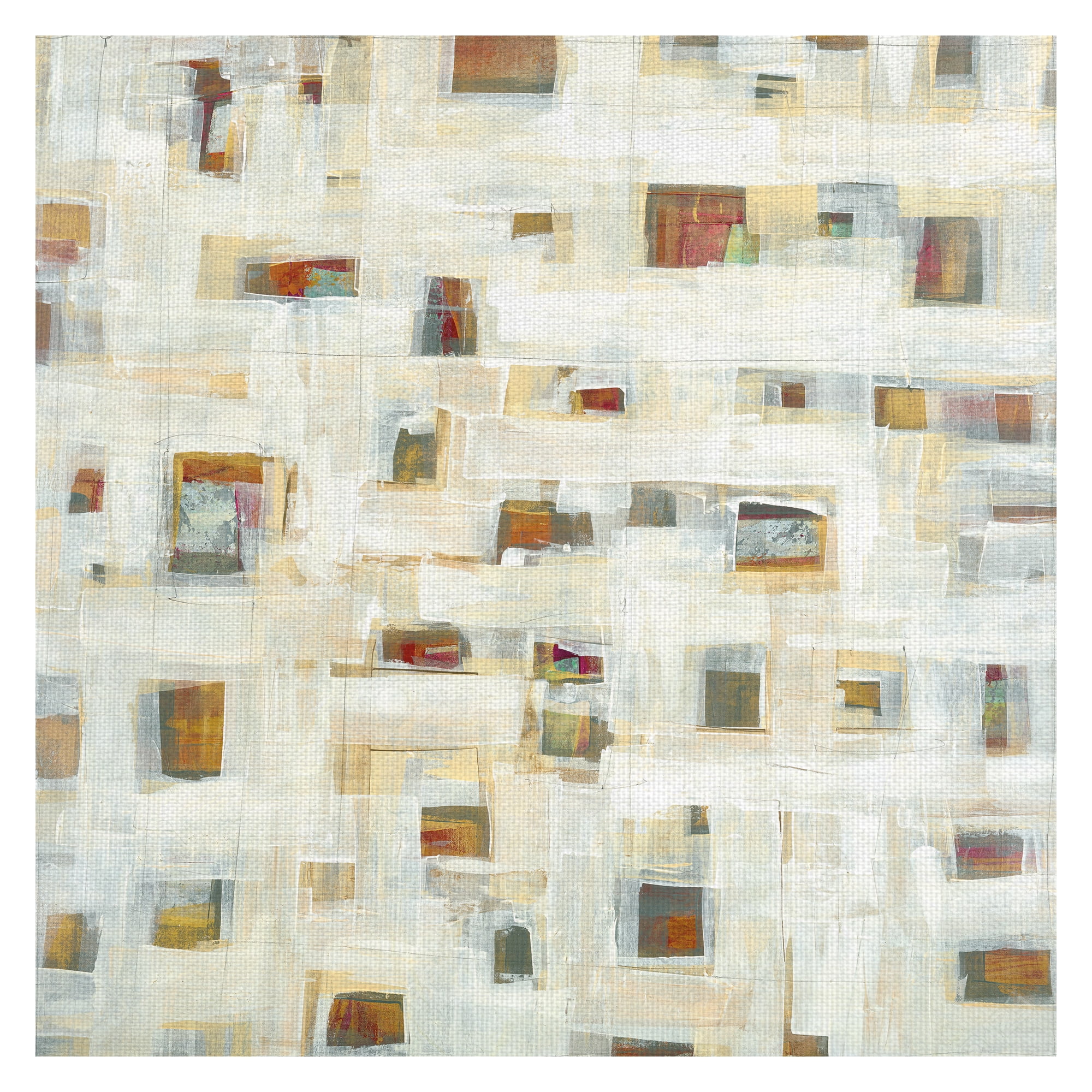 Masterpiece Art Gallery Library Abstract Squares by Maeve Harris Canvas Art Print 24" x 24"