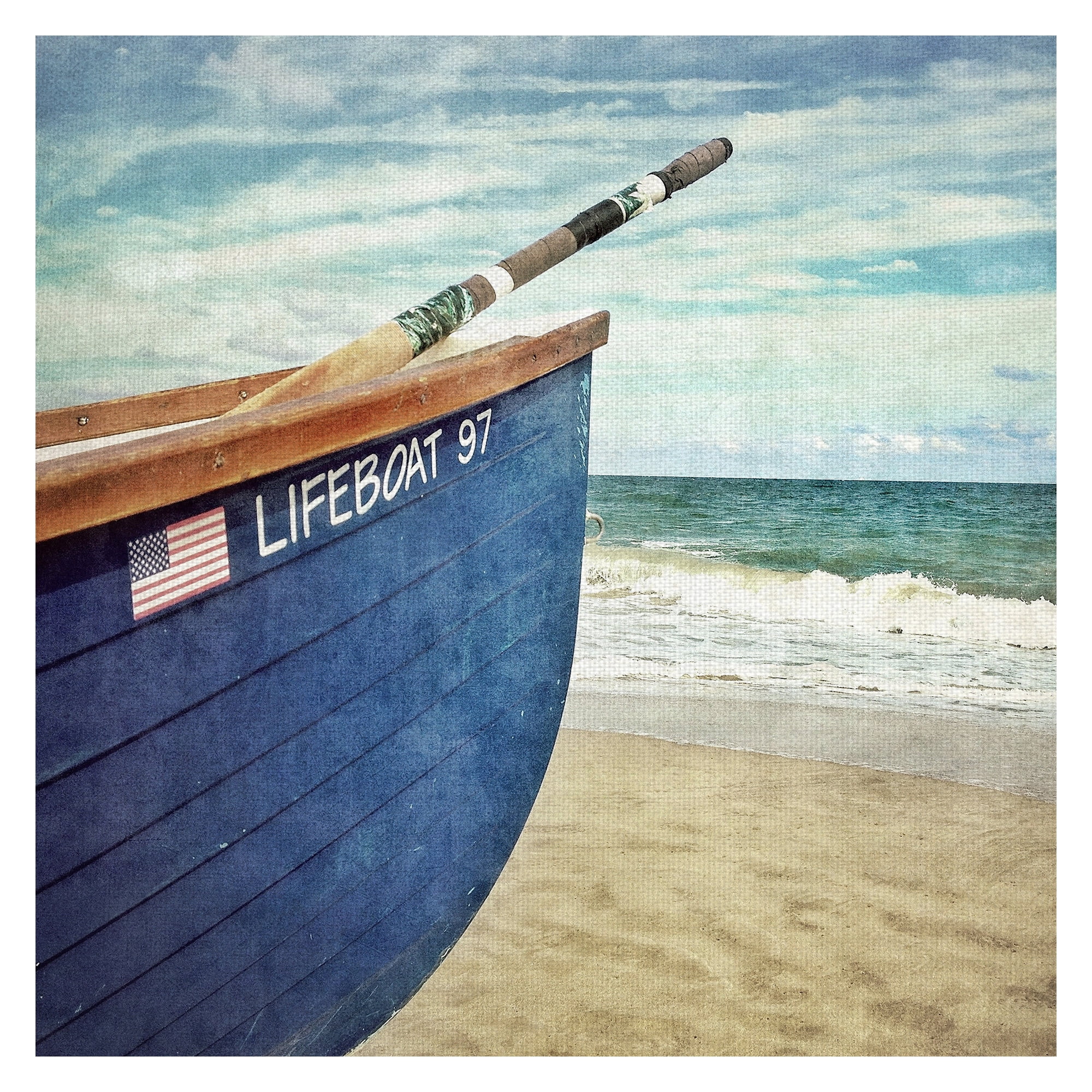 Masterpiece Art Gallery Lifeguard Boat On The Beach by Mimi Payne Canvas Art Print 24" x 24"